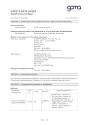 Clinell Universal Spray SDS Sheet (Australian Regulations)v3